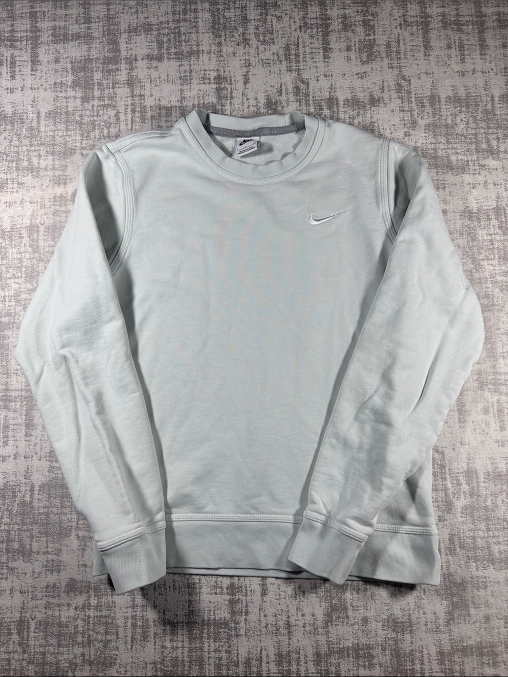 Nike Sportswear Club French Terry Crew Sweatshirt Mint Green sz Small 22.5X17.5P